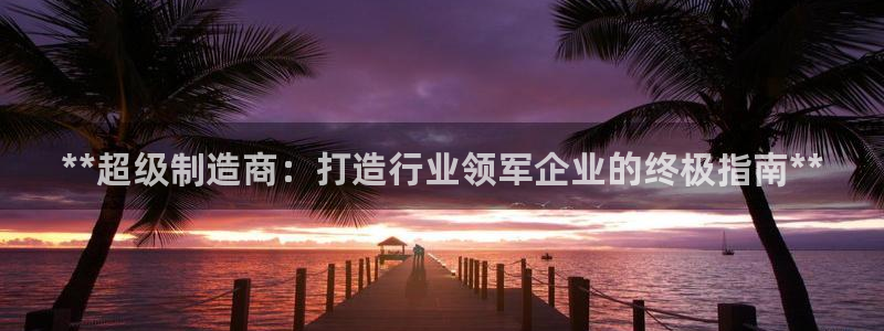 彩神购彩-购彩大厅入口：**超级制造商：打造行业领军企业的终极指南**