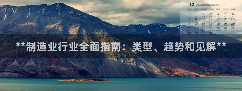 彩神正规吗：**制造业行业全面指南：类型、趋势和见解**