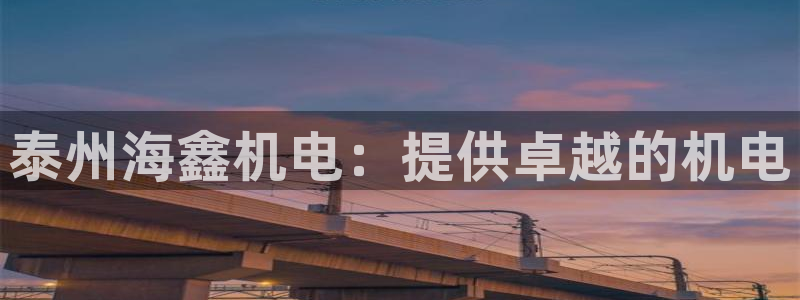 彩神v8购彩大厅登：泰州海鑫机电：提供卓越的机电
