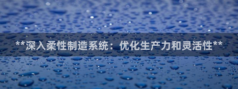 彩神8购彩-购彩大厅：**深入柔性制造系统：优化生产力和灵活