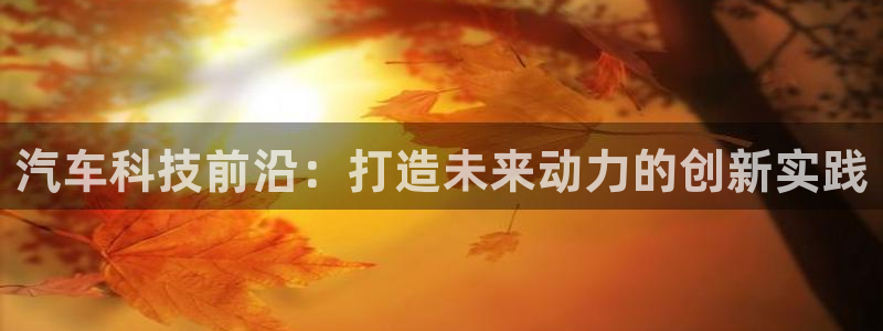 彩神大发云：汽车科技前沿：打造未来动力的创新实践