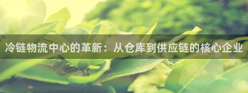 彩神ⅴll用户登录：冷链物流中心的革新：从仓库到供应链的核心企业